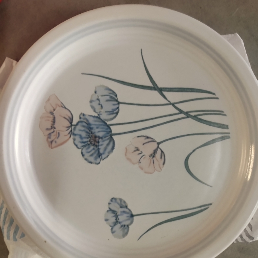 5 Vintage Flower Plates